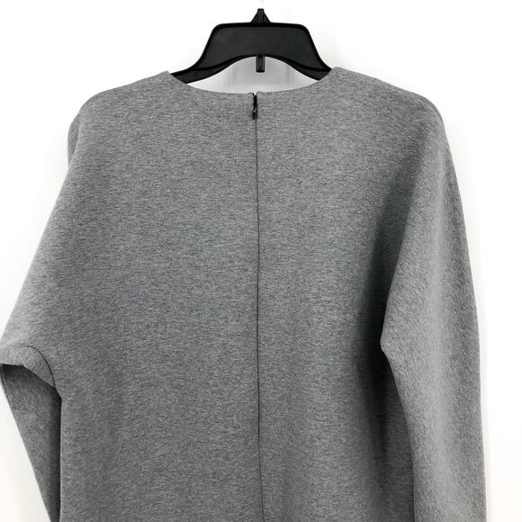EVERLANE Thick Scuba Knit Relaxed Fit Tunic Dress Large Grey 3/4 Sleeve NWOT - Picture 4 of 7